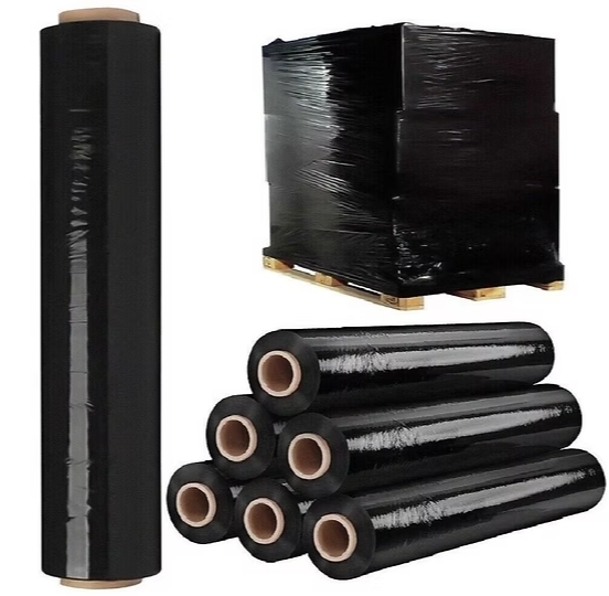Pallet Stretch Shrink Wrap Black Wrapping Film Non Extended 400mm x 200m 20mu